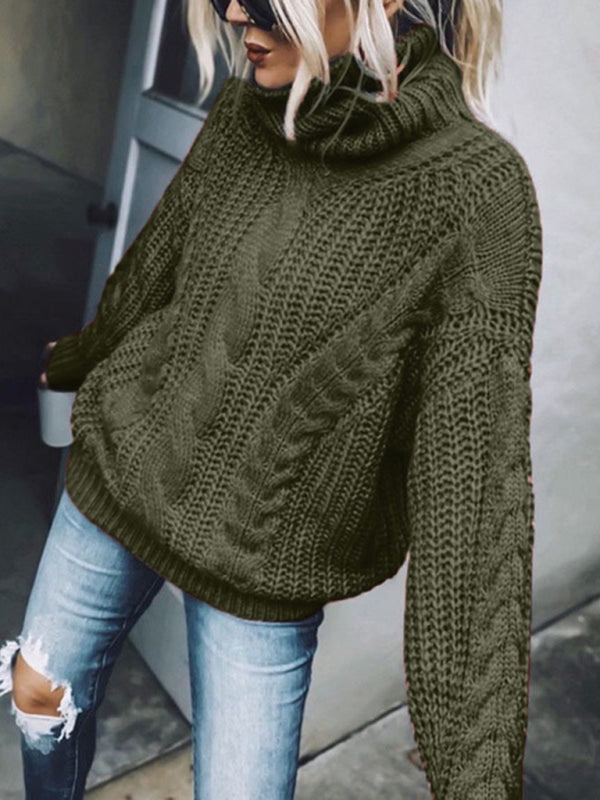 Rosalba Chunky Cable Knit Roll Neck Jumper