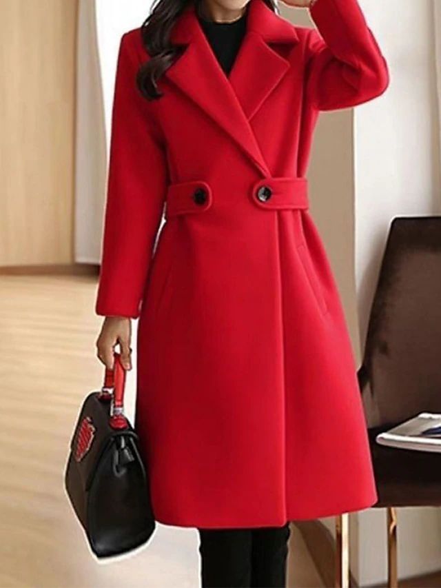 Rosamund Long Lapel Coat – Slim Structured Fit Longline Overcoat
