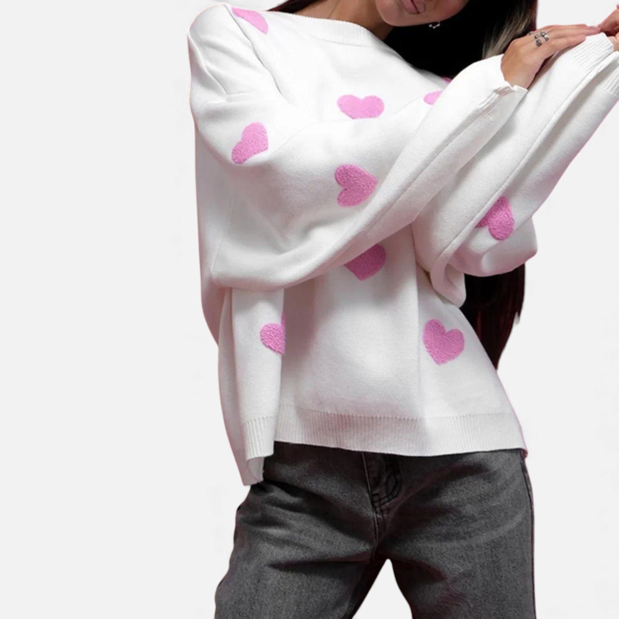 Dorvelli | Women’s Sweater – Embroidered Geometric Knit