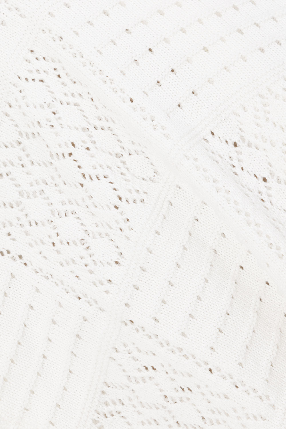 Saffron Crochet Knit Cardigan Top – White