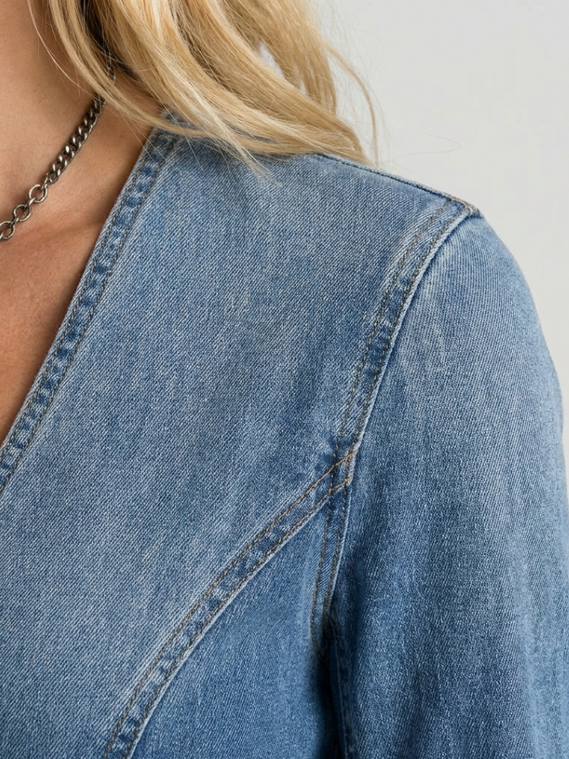 Dorvelli | Women's Maxi Dress – Button Front Denim