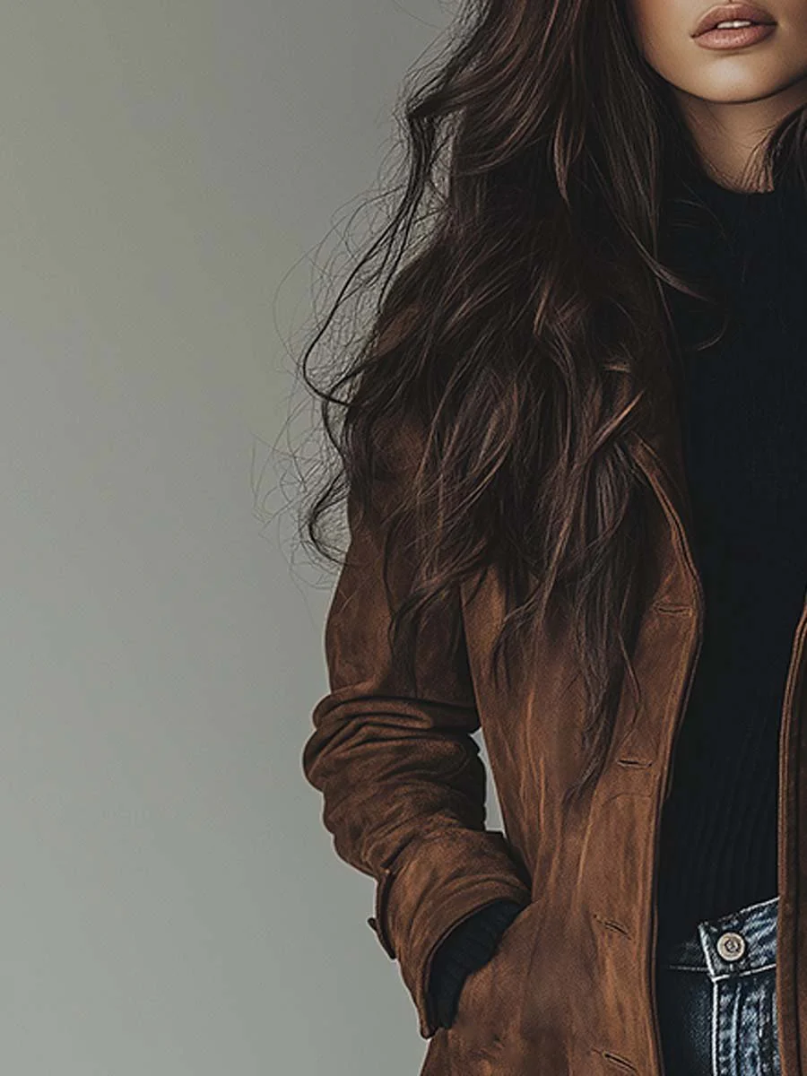 Thessaly Vintage-Inspired Trench Coat - Brown