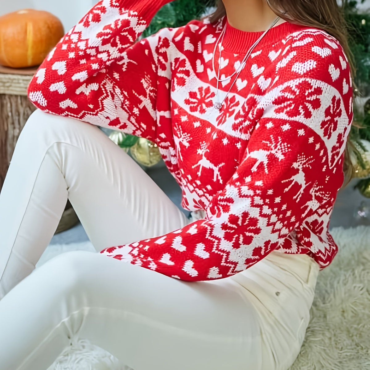 Tindra Snowflake Nordic Jumper – Women's Fair Isle Christmas Knit Sweater