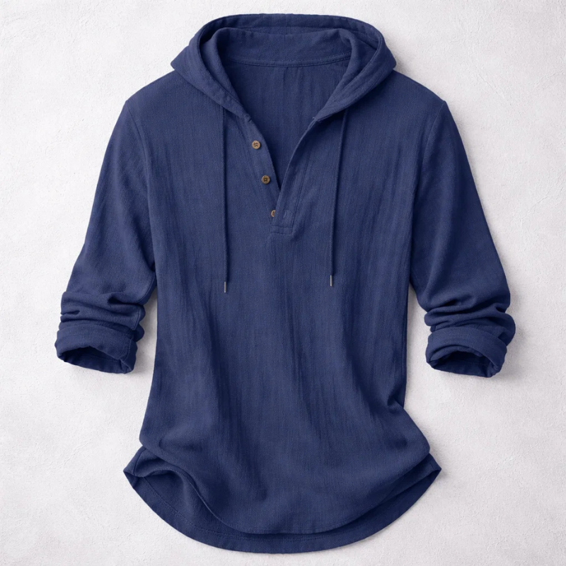 Tobiah Hooded Pullover Shirt – Navy