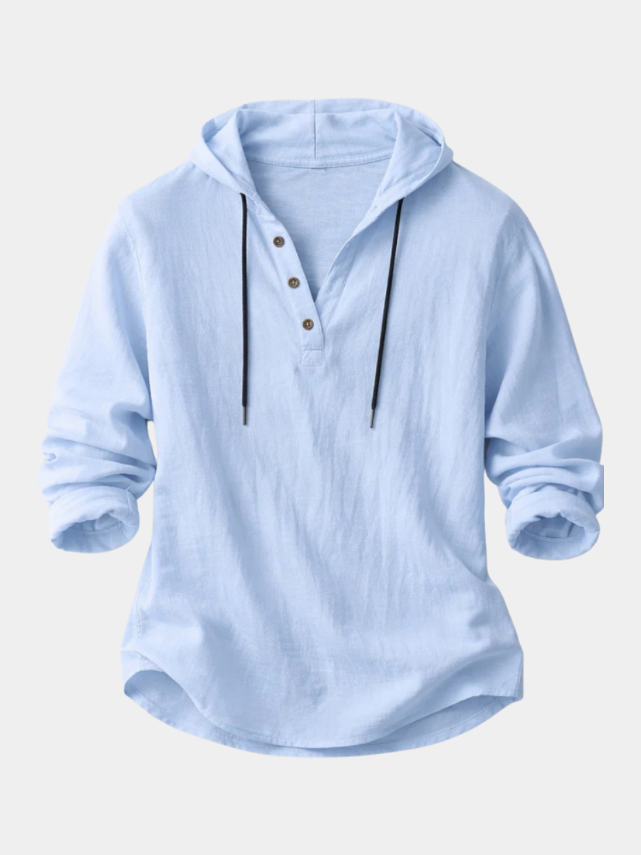 Tobiah Hooded Pullover Shirt – Light Blue