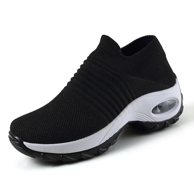 Dorvelli | Women’s Trainers – Slip-On Knit Cushioned Sole