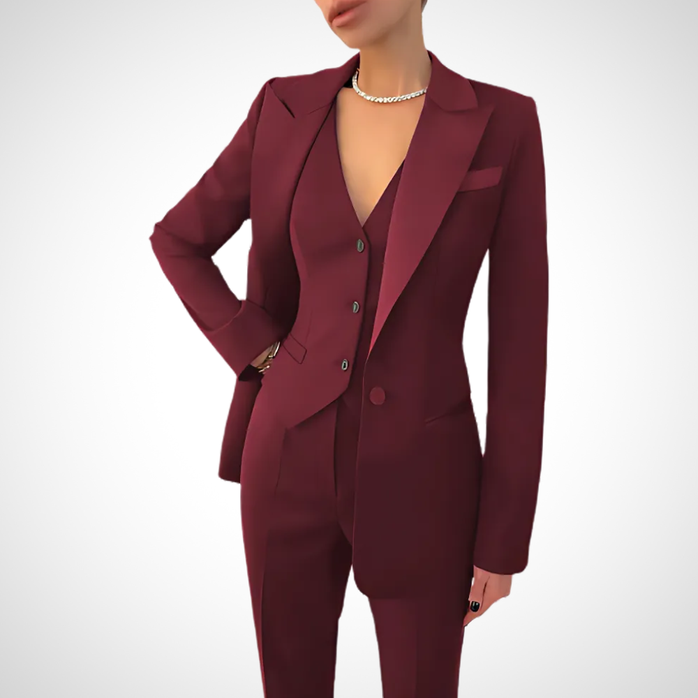 Veronika Three-Piece Suit – Red