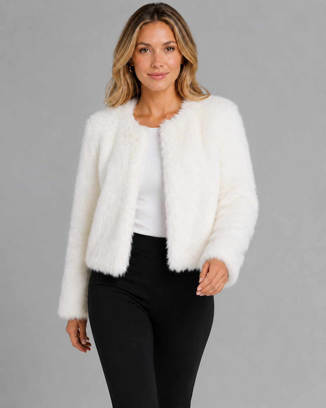 Women's Cropped Plush Jacket