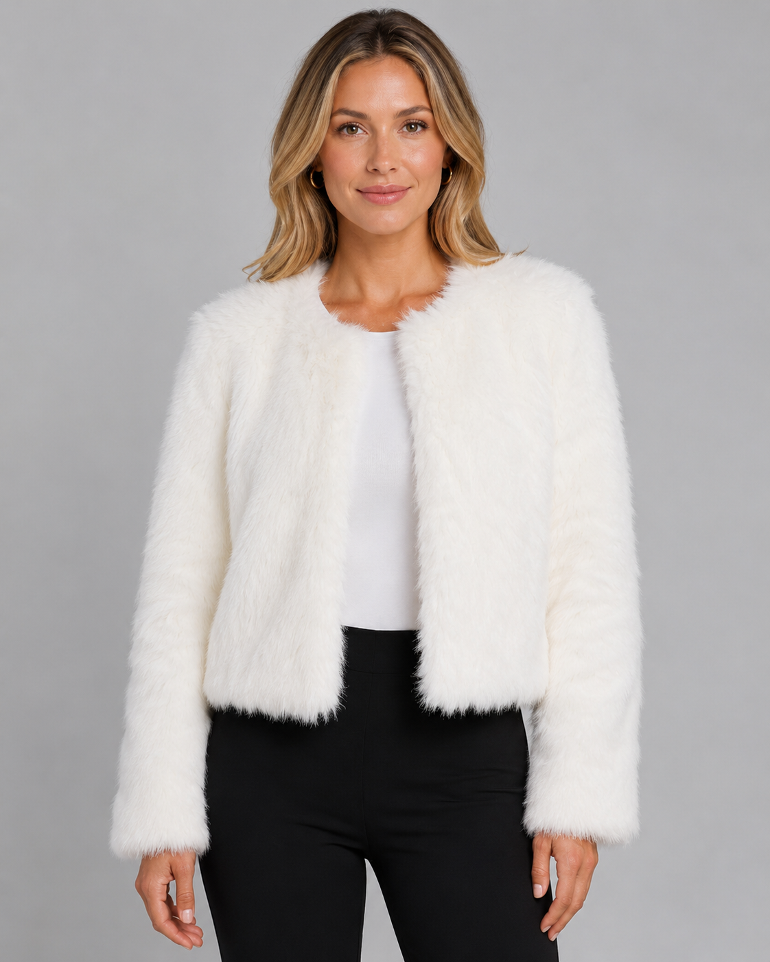 Women's Cropped Plush Jacket