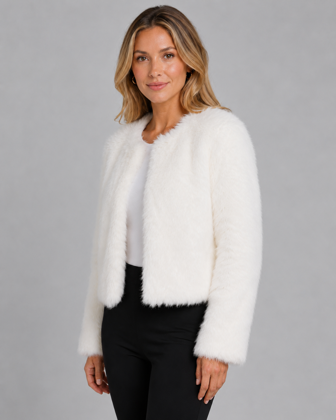 Women's Cropped Plush Jacket