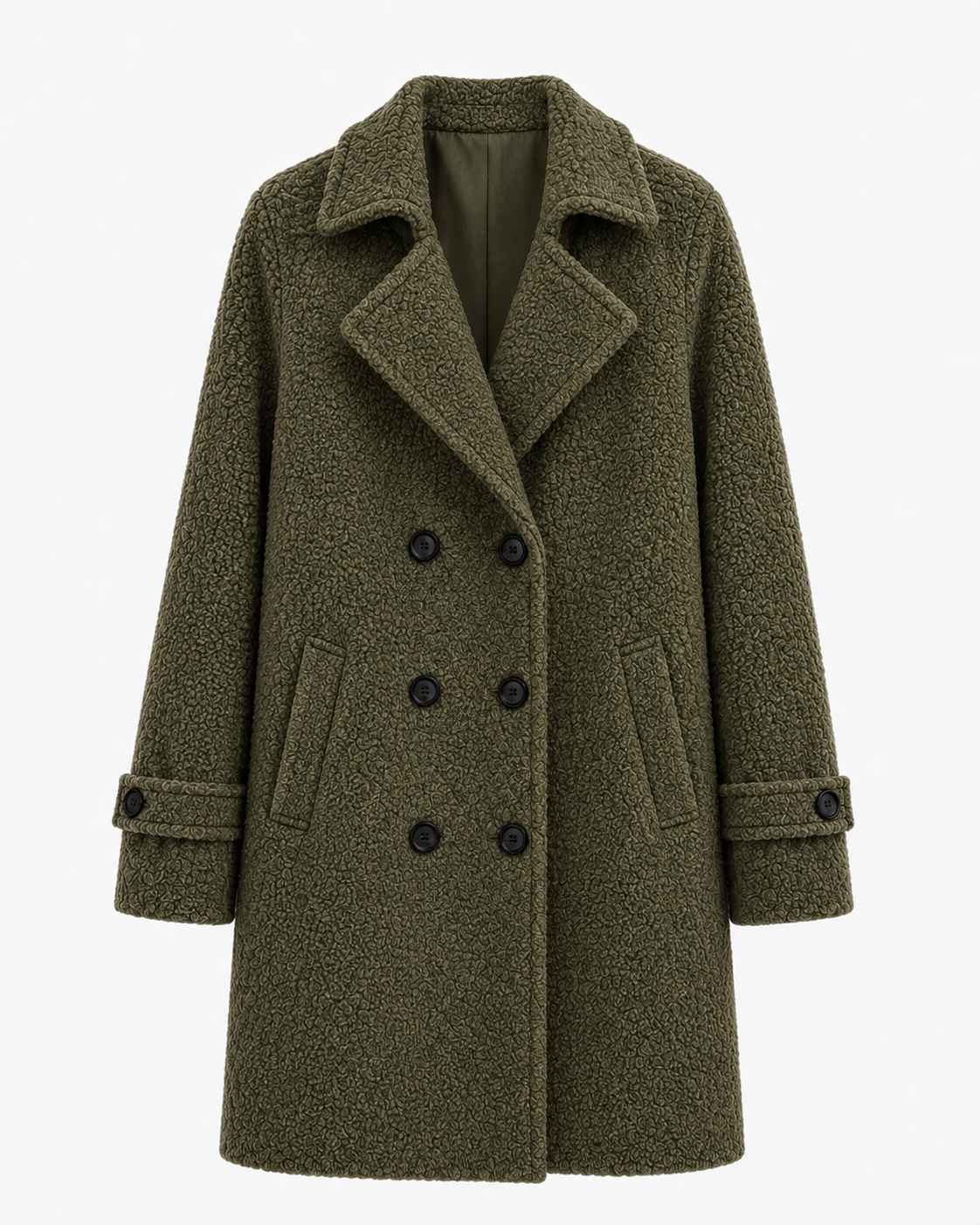 Wilhelmina Double-Breasted Textured Coat