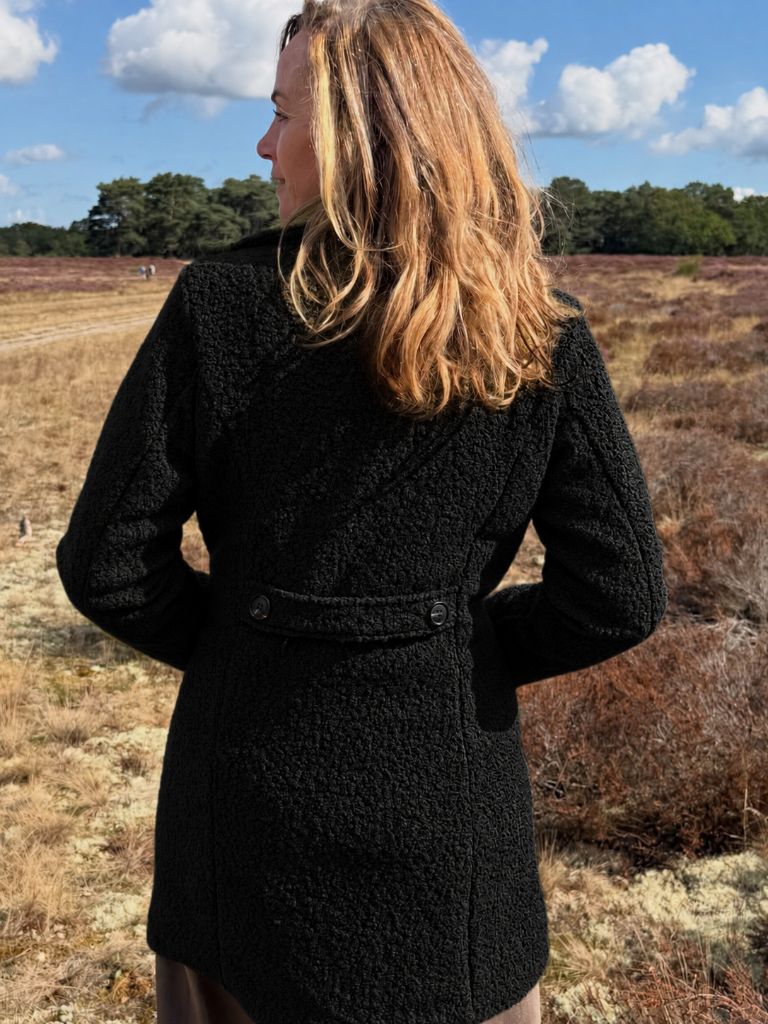 Wilhelmina Double-Breasted Textured Coat