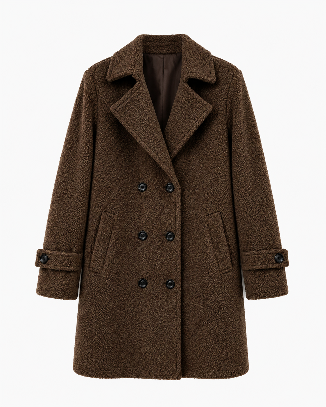 Wilhelmina Double-Breasted Textured Coat