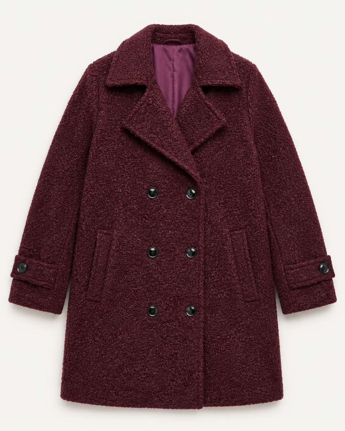 Wilhelmina Double-Breasted Textured Coat