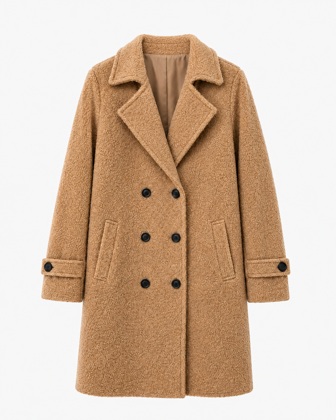 Wilhelmina Double-Breasted Textured Coat