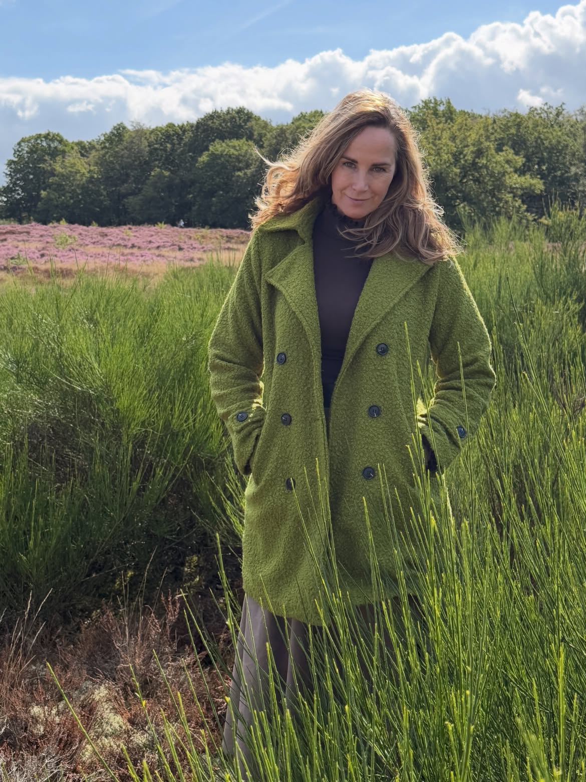 Wilhelmina Double-Breasted Textured Coat