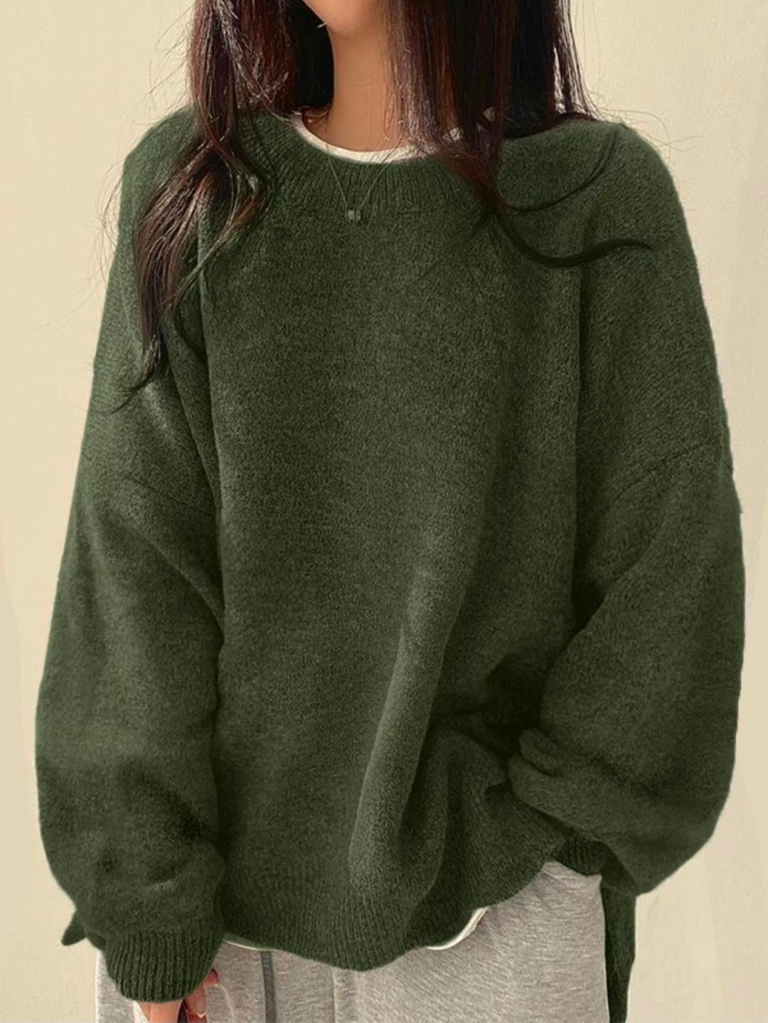 Winona Crew Neck Jumper – Olive