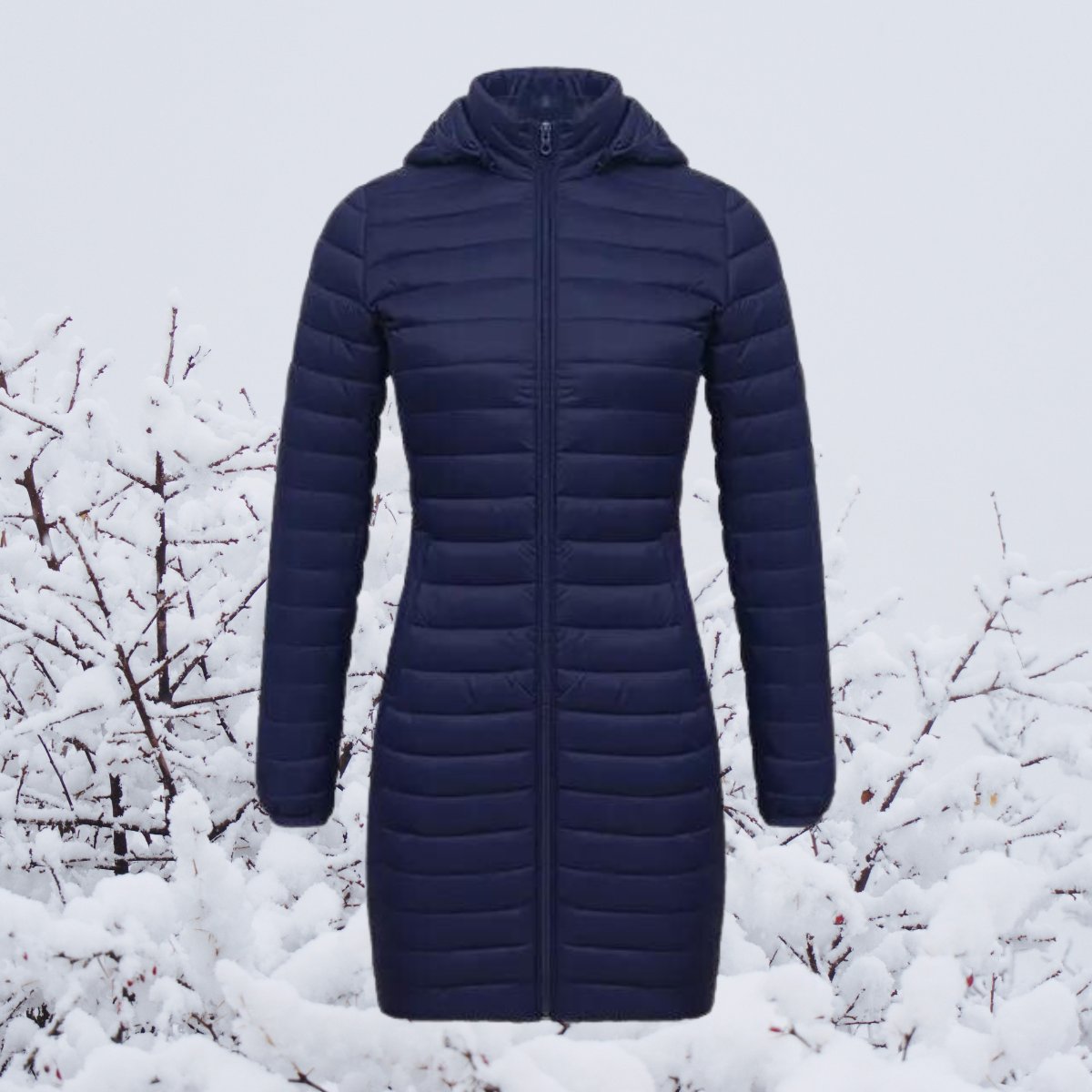 Dorvelli | Women's Quilted Parka – Longline Hooded Zip