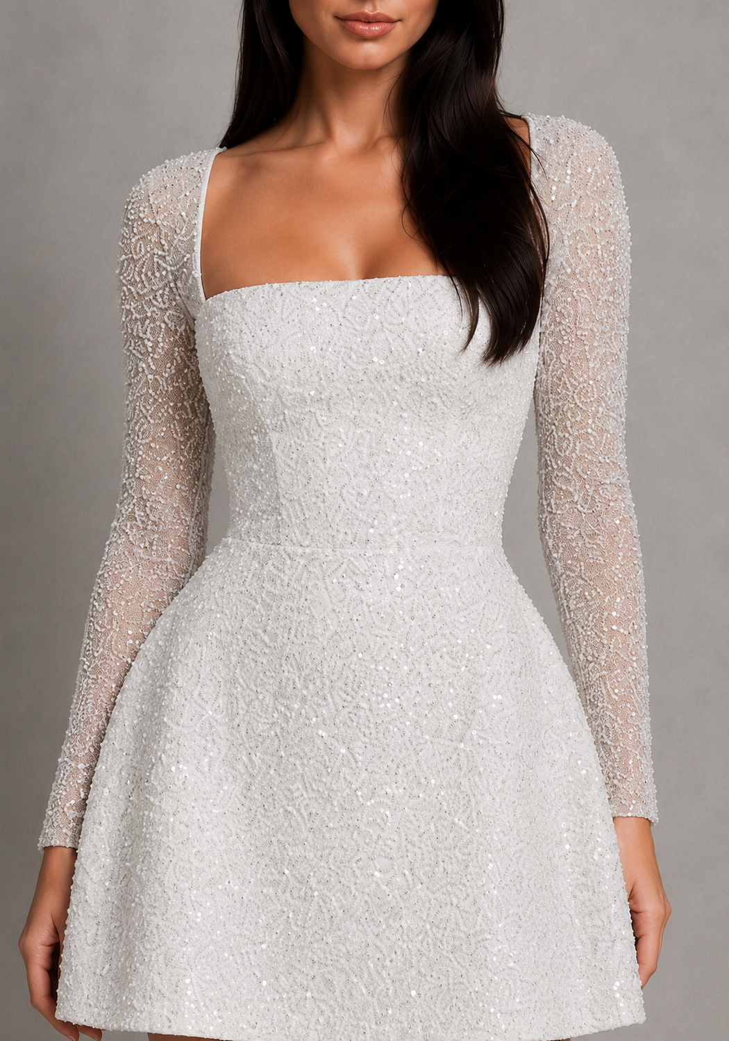 Dorvelli | Women's Mini Dress – Beaded Lace Up Back