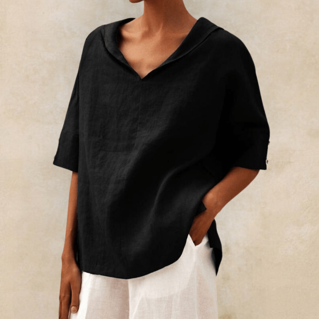 Dorvelli | Women’s Blouse – Collared V-Neck Tunic