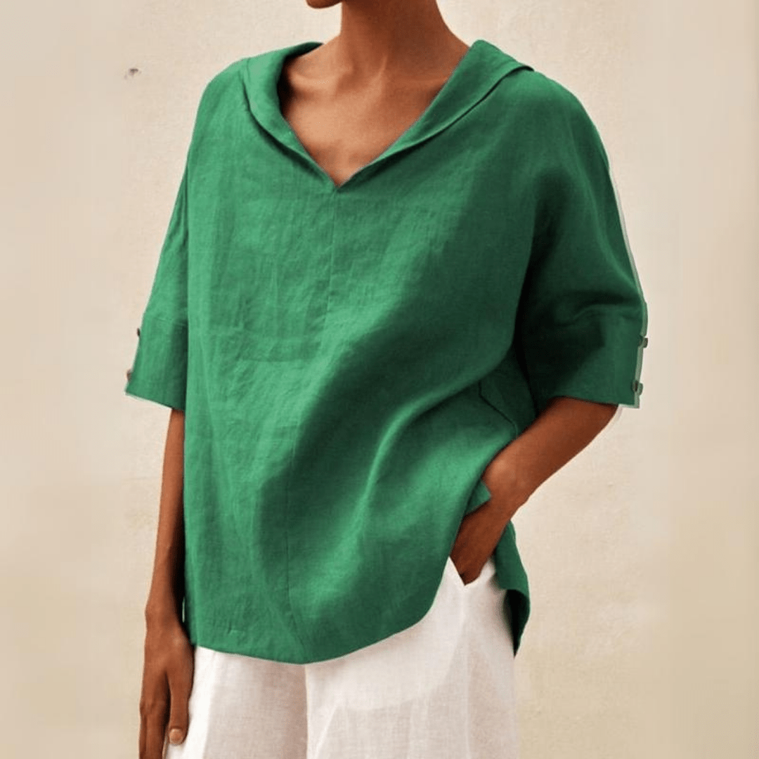Dorvelli | Women’s Blouse – Collared V-Neck Tunic