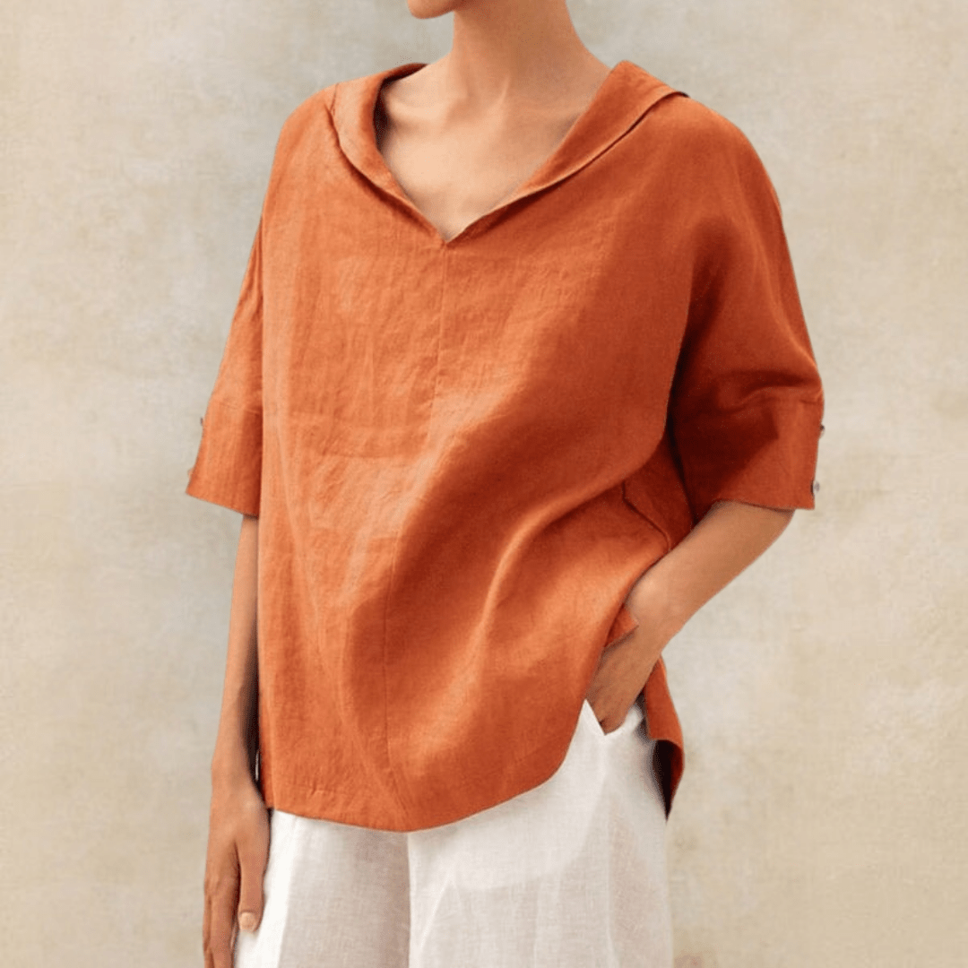 Dorvelli | Women’s Blouse – Collared V-Neck Tunic