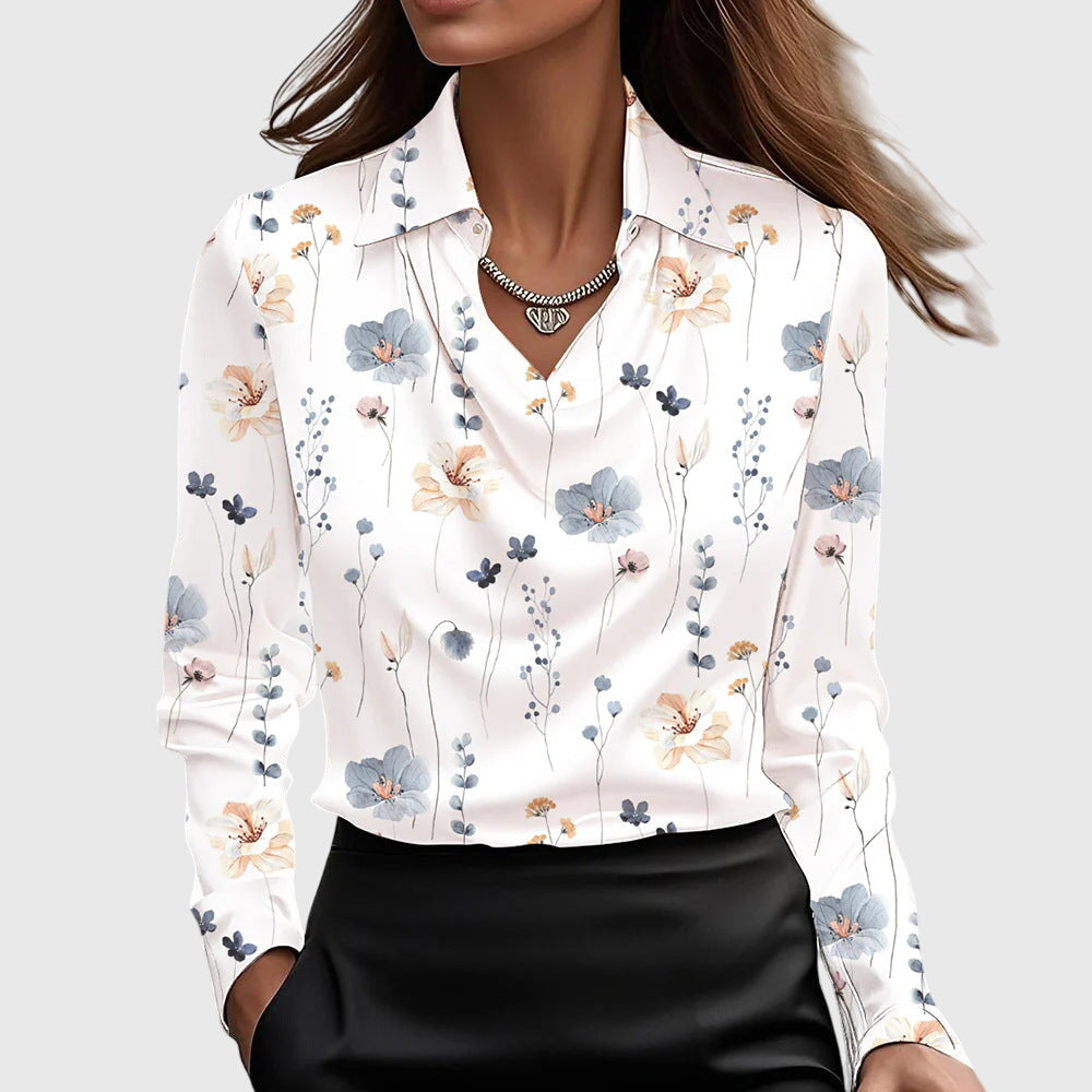 Dorvelli | Women's Blouse – Elegant Feminine - White Floral