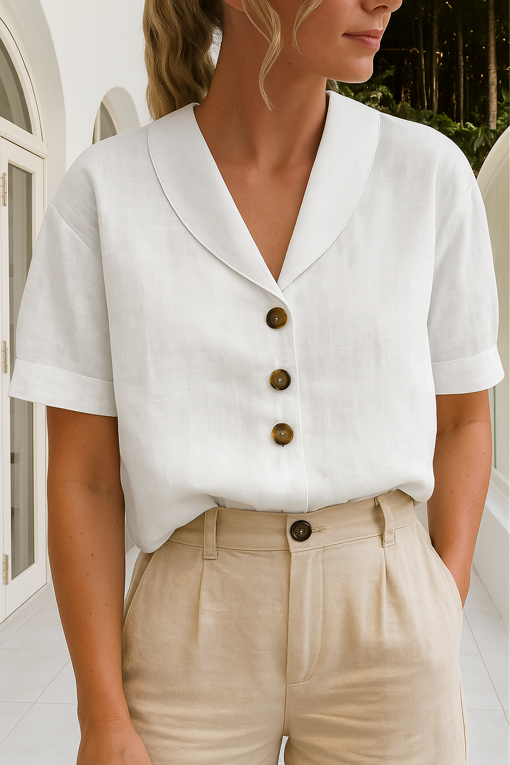 Dorvelli | Women's Blouse – Classic Feminine - White