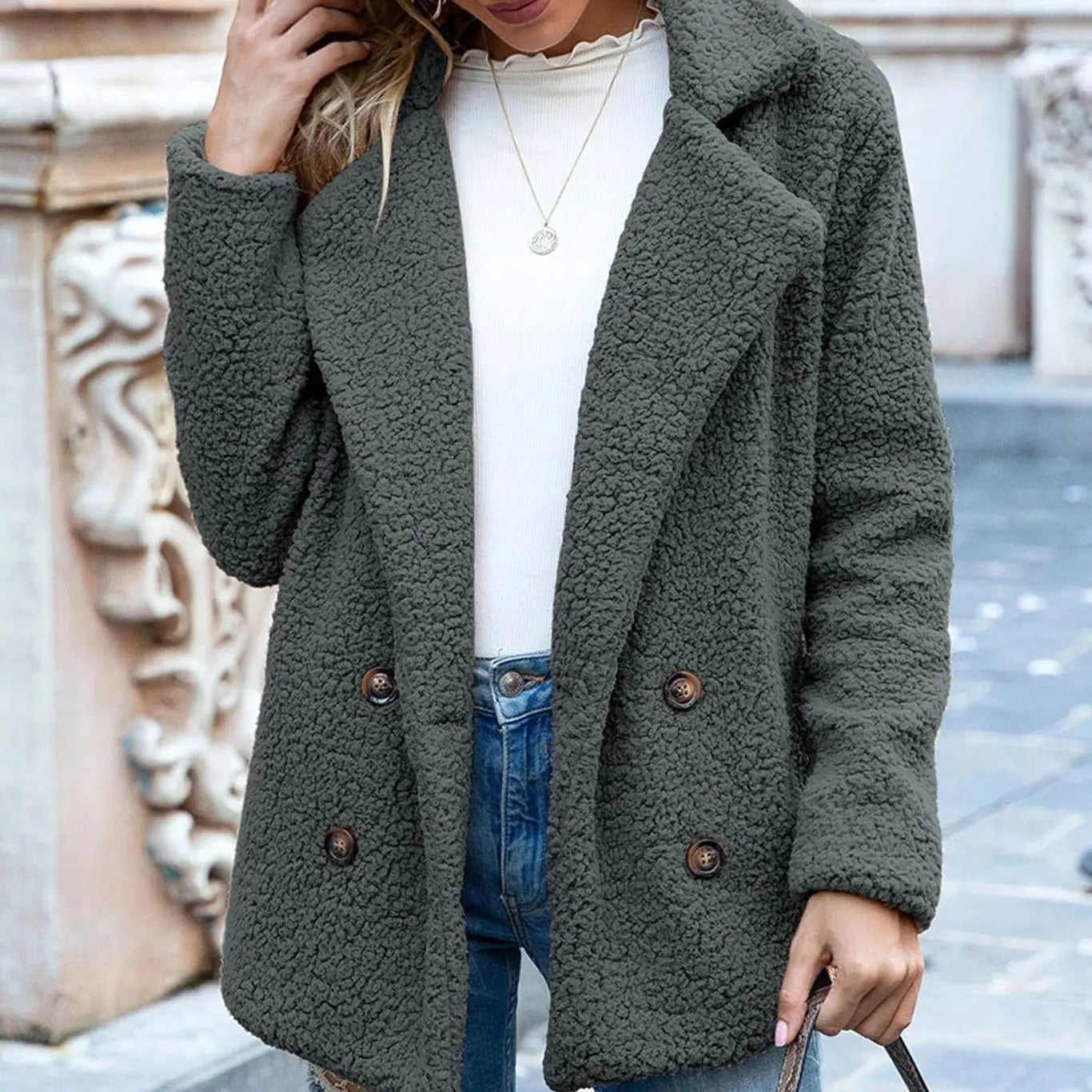 Women's Textured Peacoat