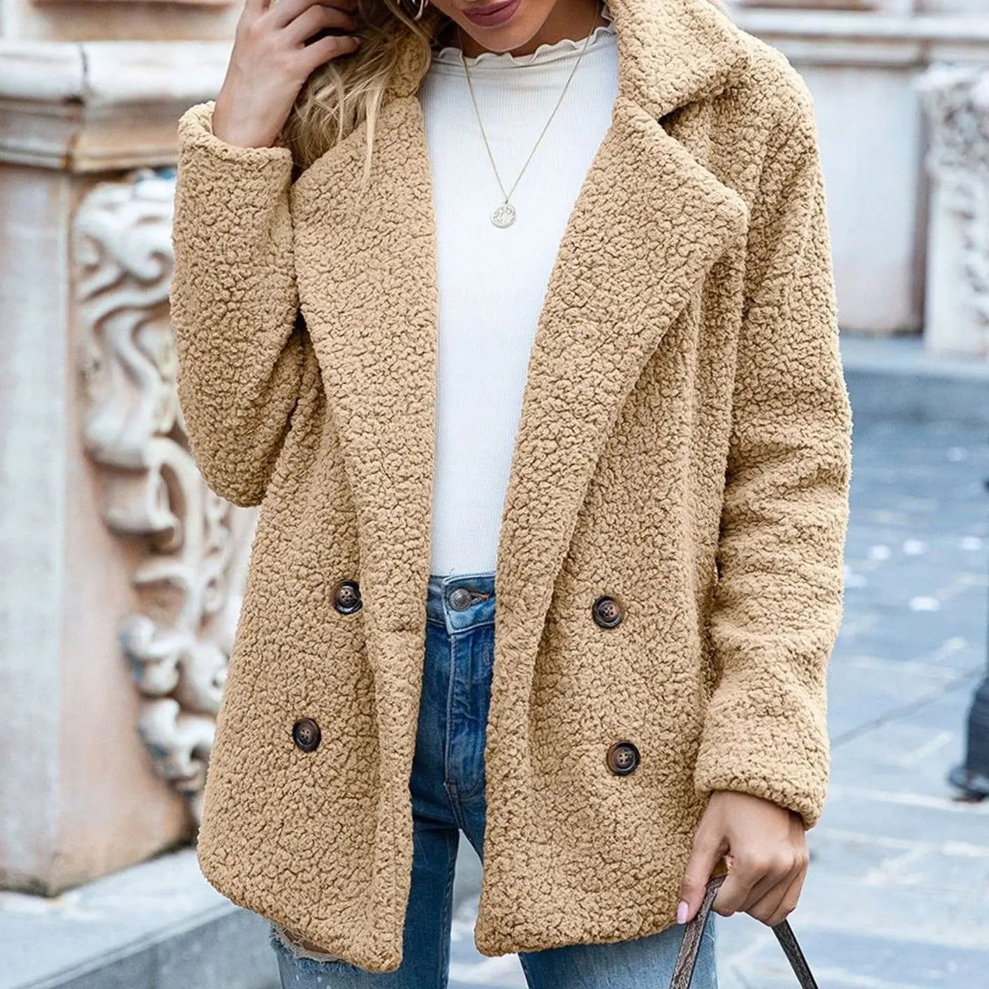 Women's Textured Peacoat