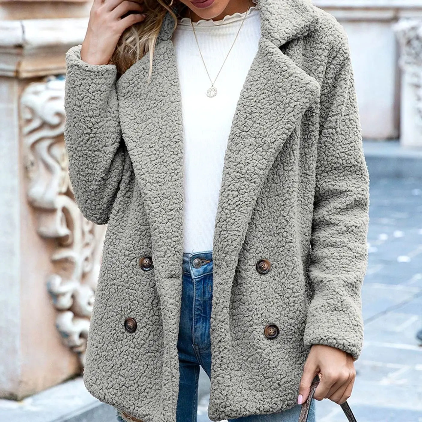 Women's Textured Peacoat