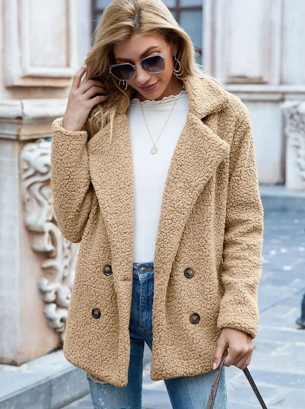 Women's Textured Peacoat