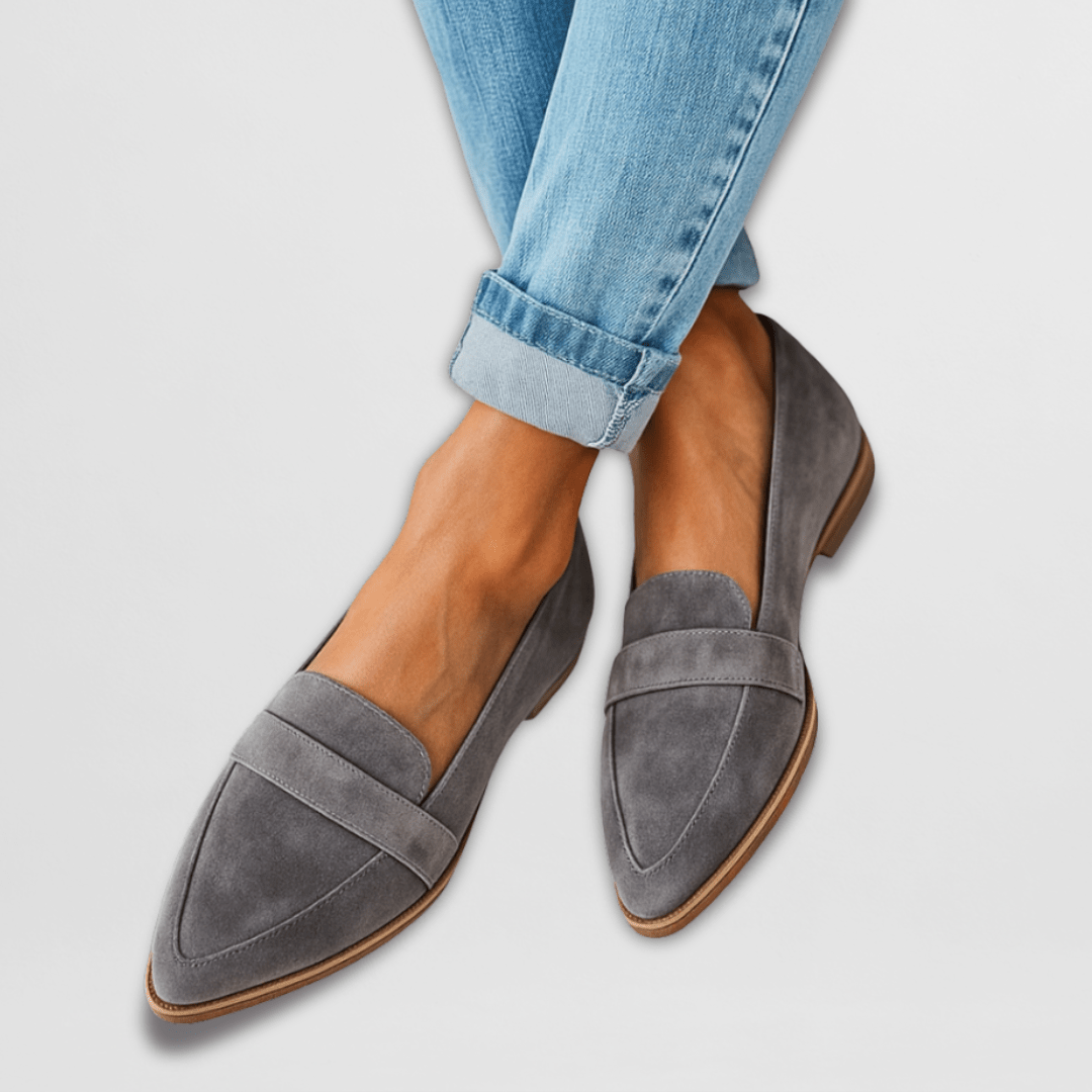 Dorvelli | Women's Loafers – Soft Suede Slip-On - Grey