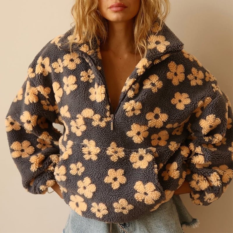 Women's Plush Half Zip Jumper
