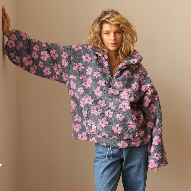 Women's Plush Half Zip Jumper