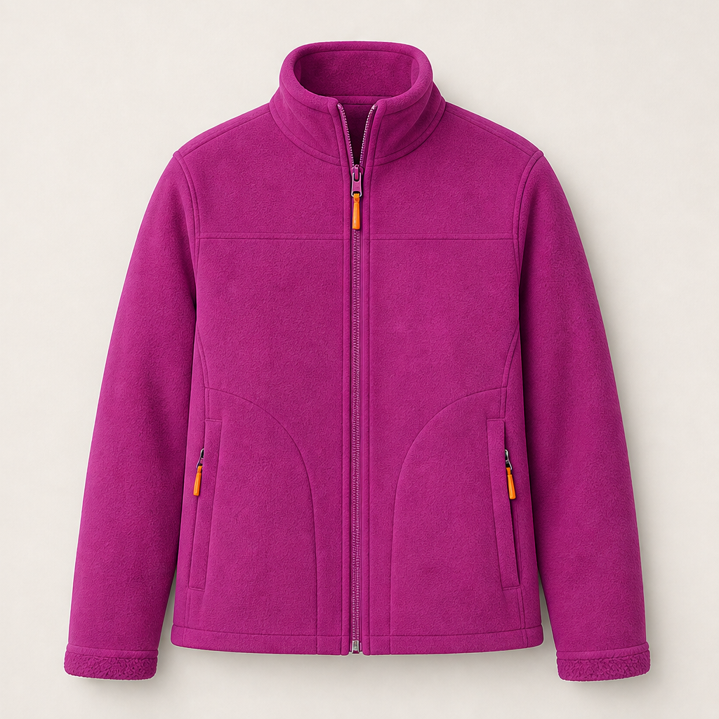 Dorvelli | Women's Reversible Mock Neck Zip-Up Jacket – Two-Way Layering Style – Fuchsia