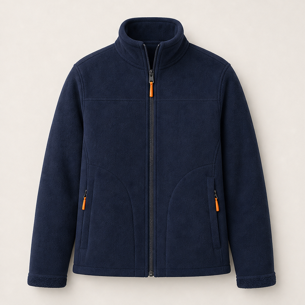 Dorvelli | Women's Reversible Mock Neck Zip-Up Jacket – Two-Way Layering Style – Navy