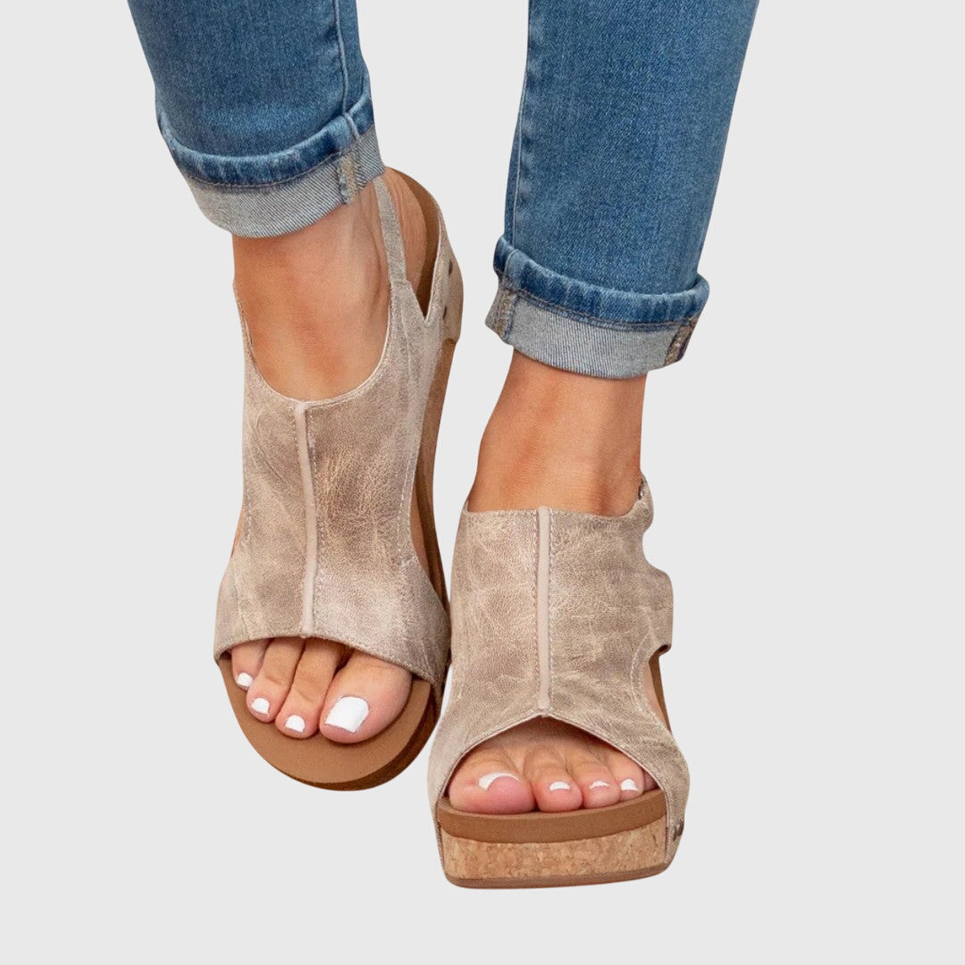 Dorvelli | Women's Sandals – Buckle Strap - Beige