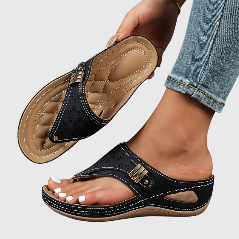 Dorvelli | Women's Sandals – Open Toe Strap - Black
