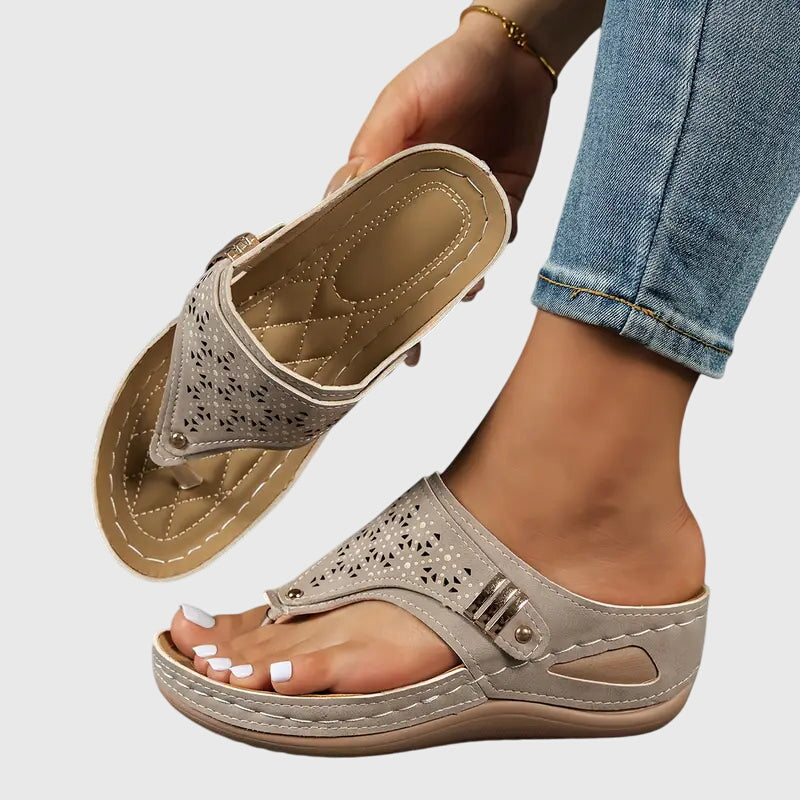 Dorvelli | Women's Sandals – Open Toe Strap - Khaki