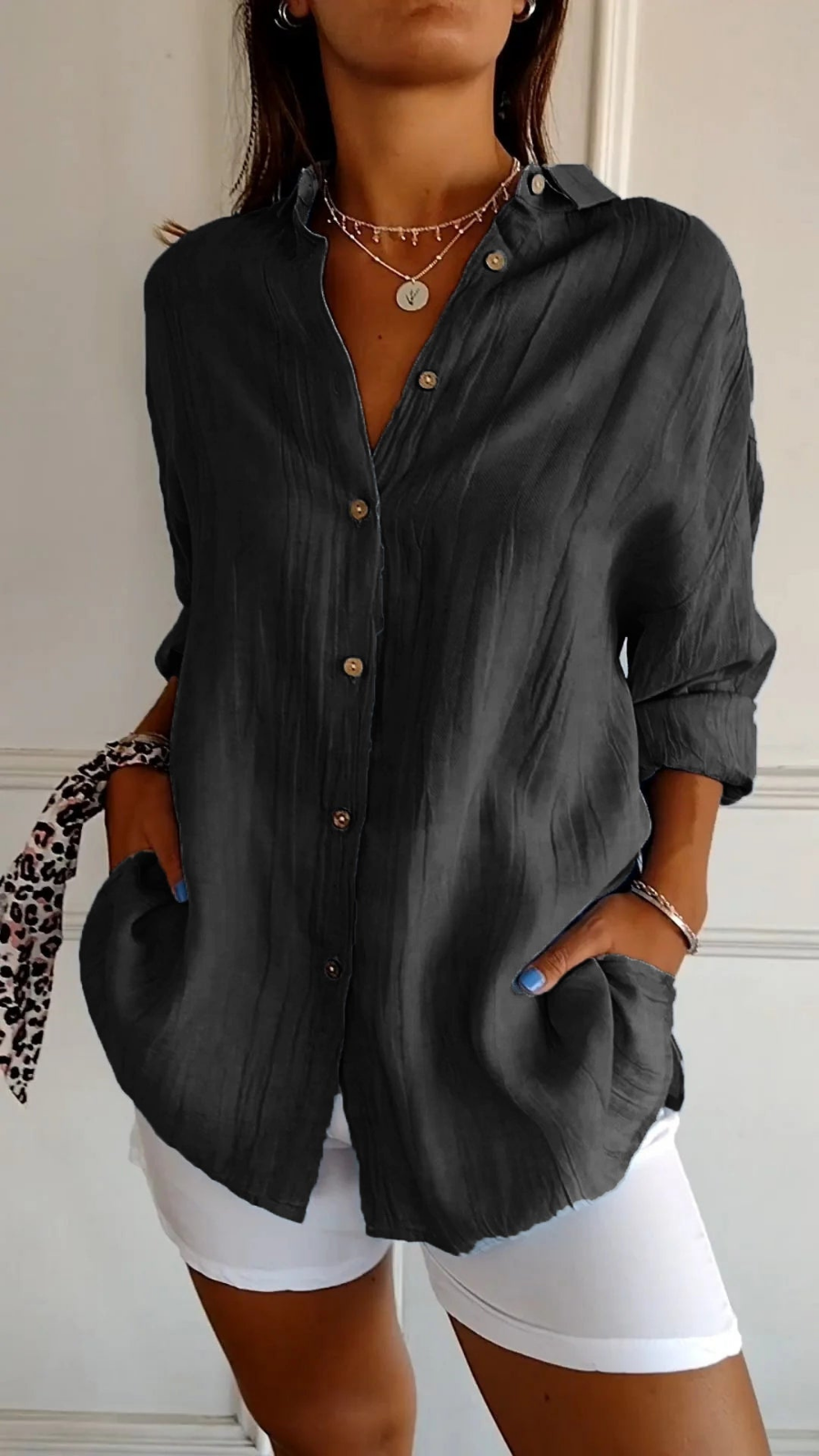 Dorvelli | Women’s Shirt – Oversized Button-Down Collared