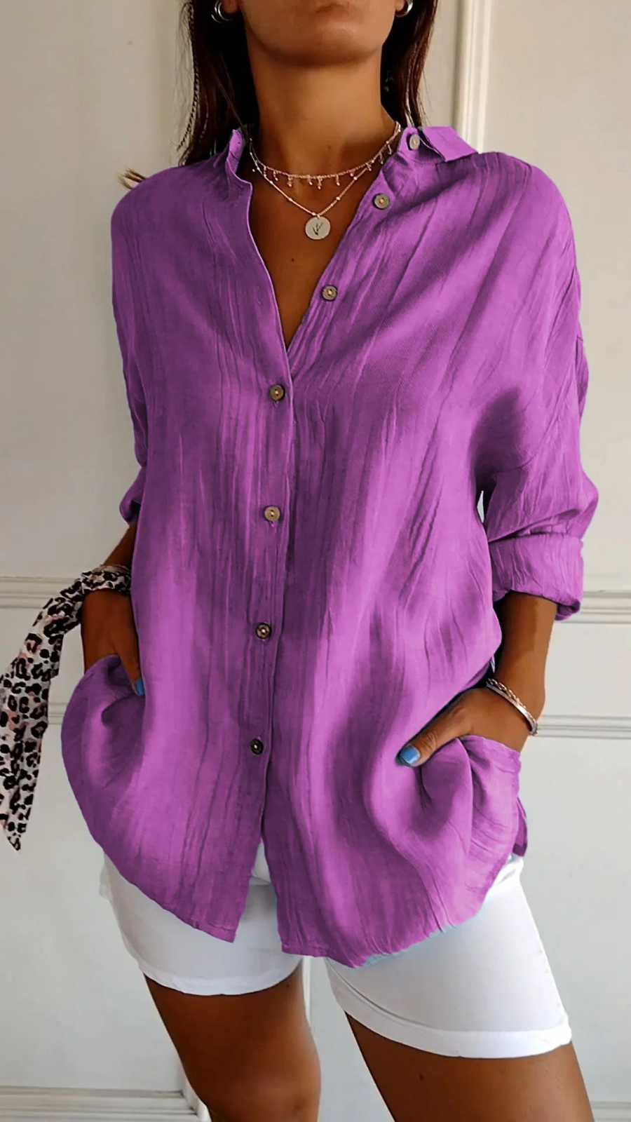 Dorvelli | Women’s Shirt – Oversized Button-Down Collared