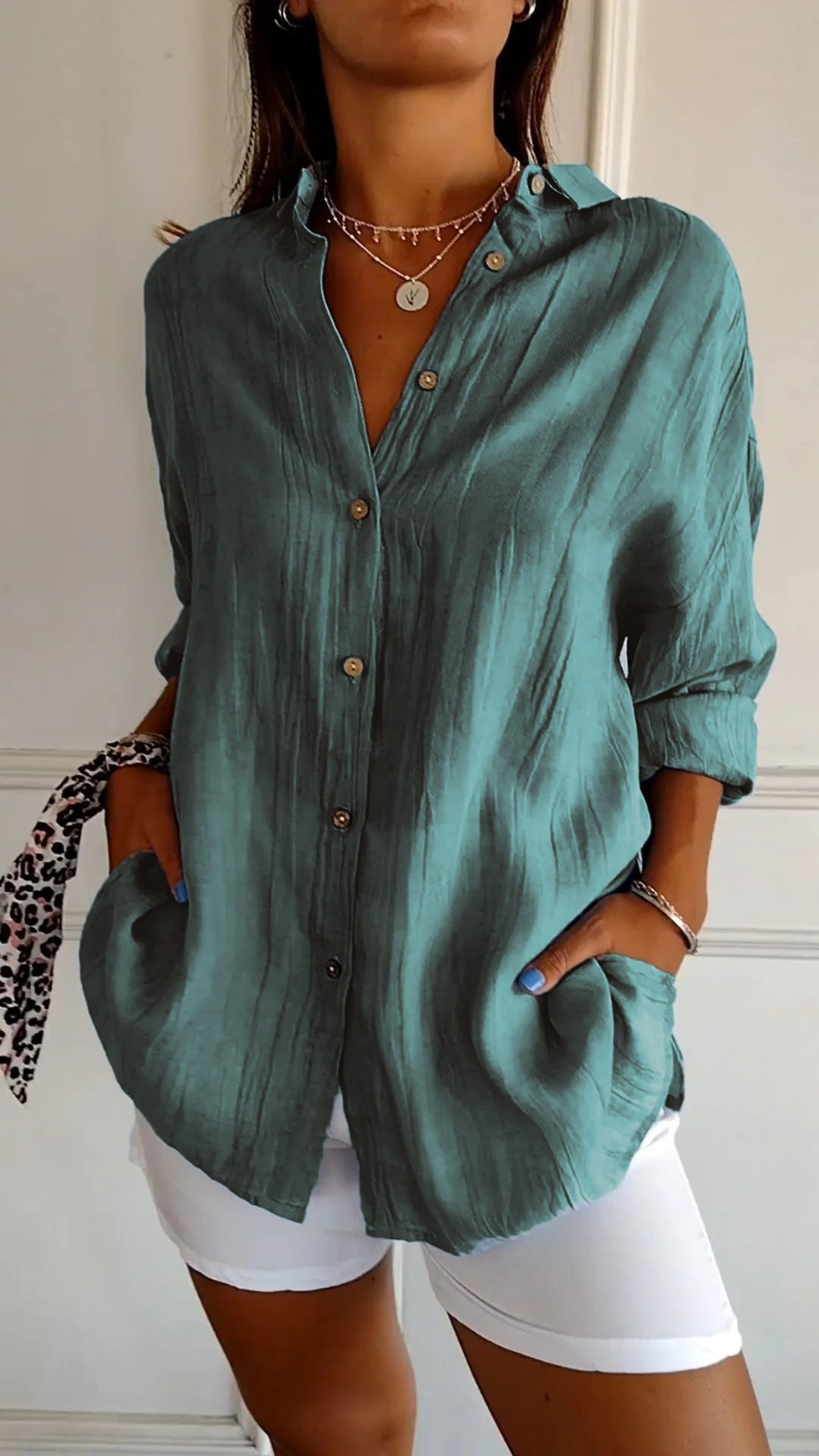 Dorvelli | Women’s Shirt – Oversized Button-Down Collared