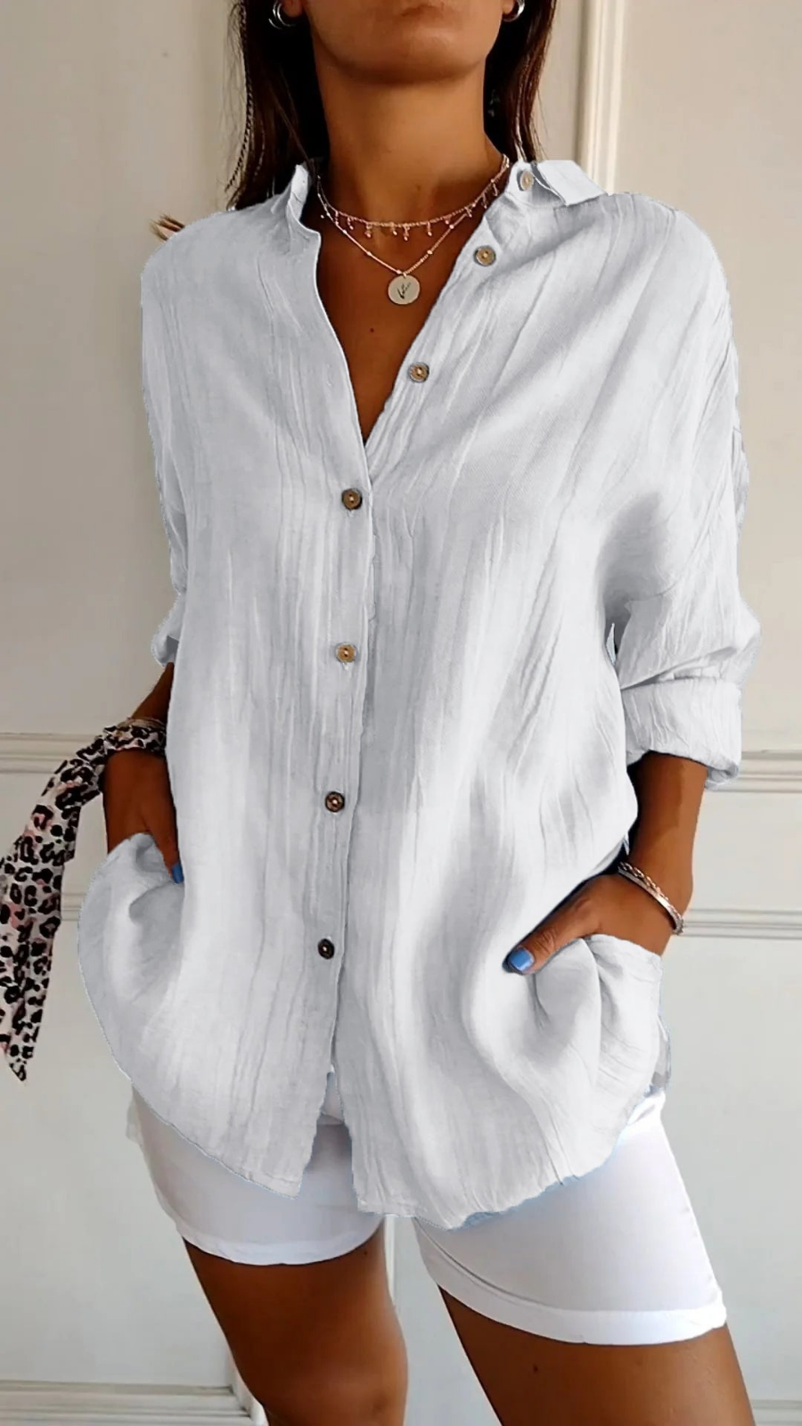 Dorvelli | Women’s Shirt – Oversized Button-Down Collared