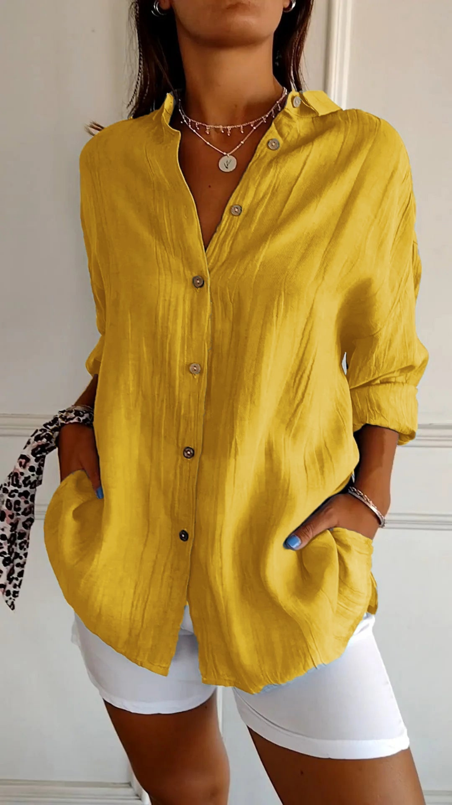 Dorvelli | Women’s Shirt – Oversized Button-Down Collared