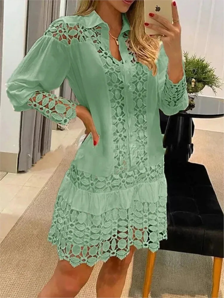Dorvelli | Women's Dress – Flowy Summer - Light Green