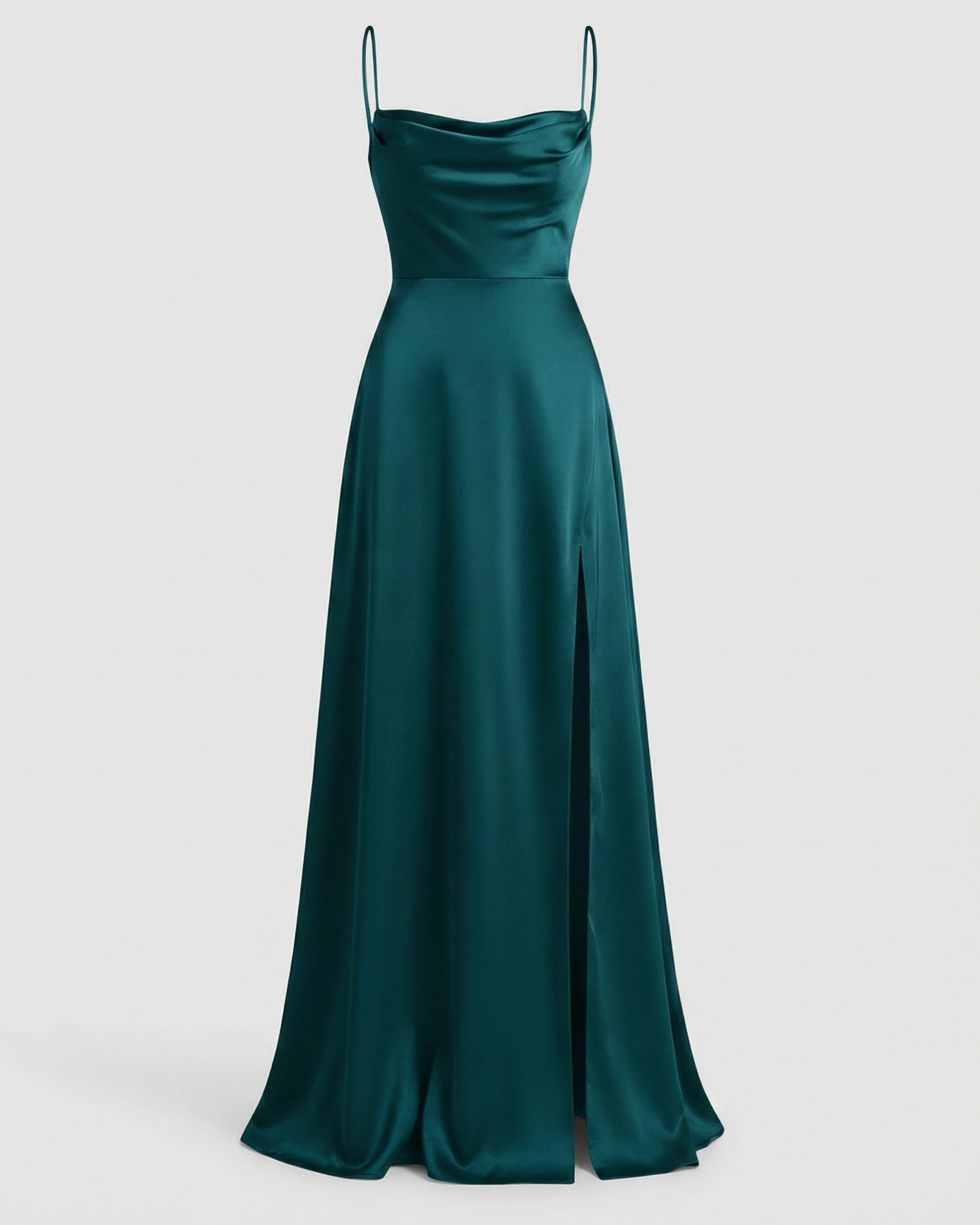 Dorvelli | Women's Maxi Dress – Flowing Leg Slit - Blue