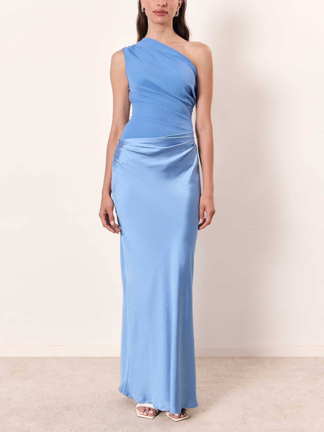 Dorvelli | Women’s Wedding Guest Maxi Dress – One-Shoulder Pleated Gown