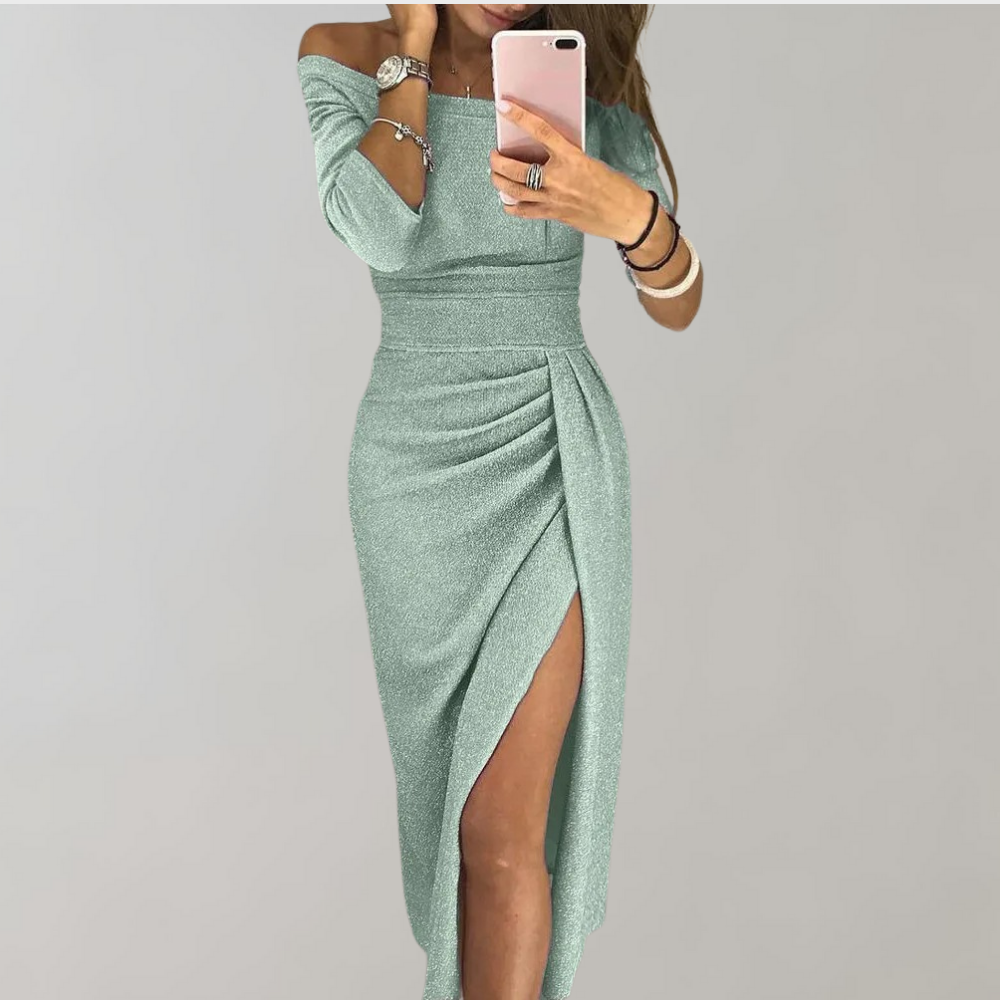 Dorvelli | Women's Dress – Chic Side Slit - Green