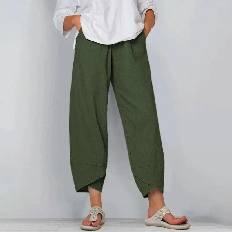 Dorvelli | Women's Trousers – Chic Wide Leg - Army Green